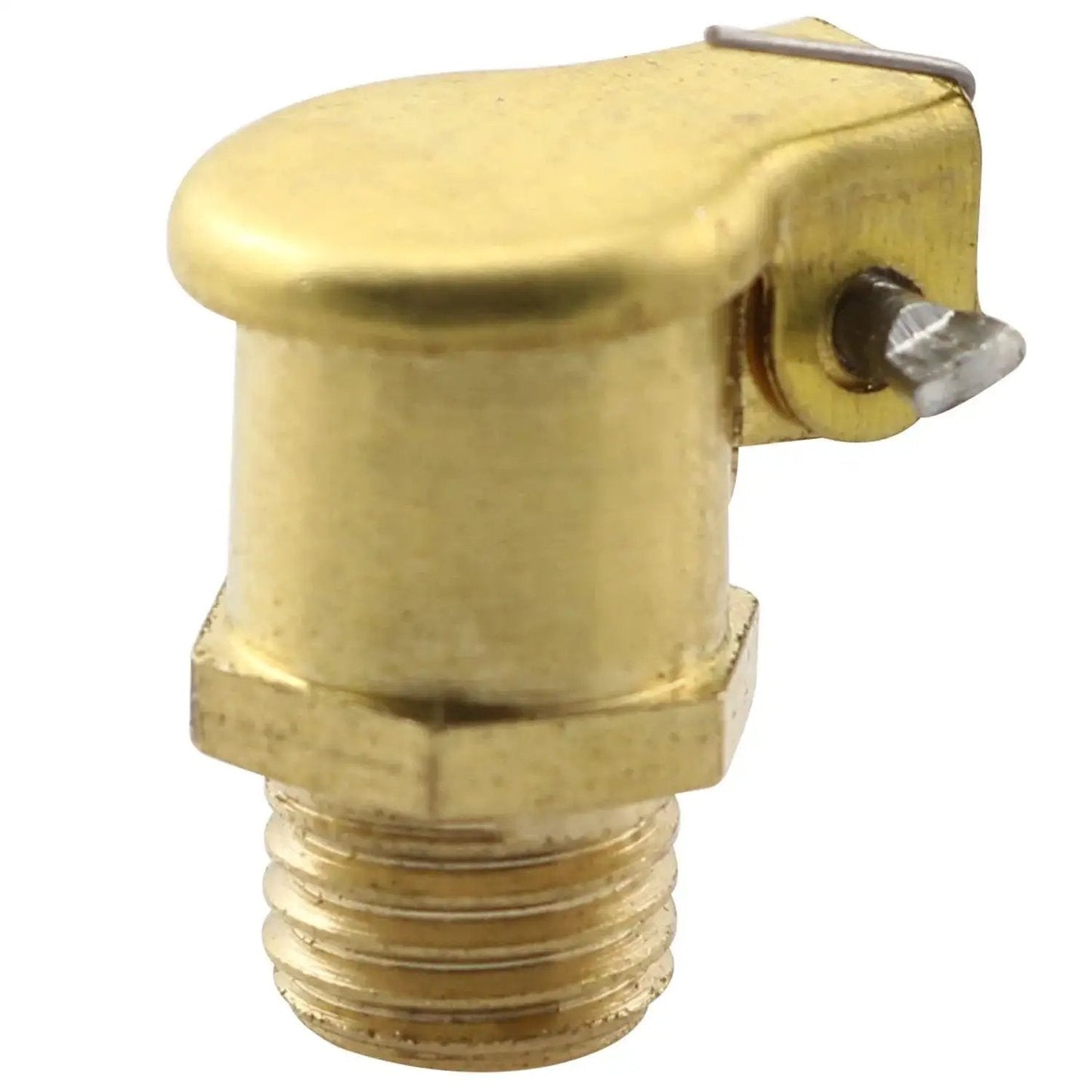 Spring Loaded Copper Oil Cup Caps For Grease Lubrication M8x1 Male Thread with Flip Caps, brass appearance close-up view
