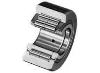 NURT35 Cylindrical Roller Follower, Metric 35 mm ID Full-Complement, Heavy-Duty Open Design shown from side with oil hole visible.