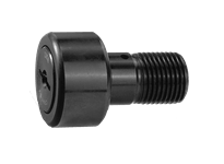 Heavy duty inch series cam follower with full complement rollers, sealed construction, high carbon steel body, cylindrical outer ring, screwdriver slot.
