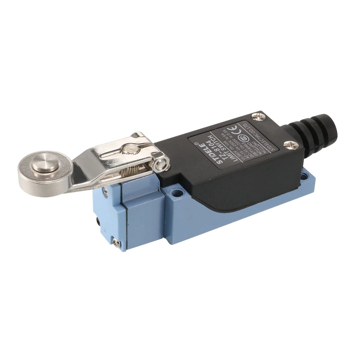 DC 220V 10A Rotary Roller Lever Actuator Enclosed Mini Limit Switch for CNC Mill 3D Printer Door Switch, side view