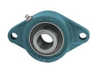 1-7/16 in (36.51 mm) 2-Bolt Flange with Cast Iron Housing, Medium-Duty Sealed Ball Bearing Insert, Set-Screw Lock, 1/2 in (12.7 mm) Bolt Size, 1/8-27 NPT Grease Port, FT208 Style