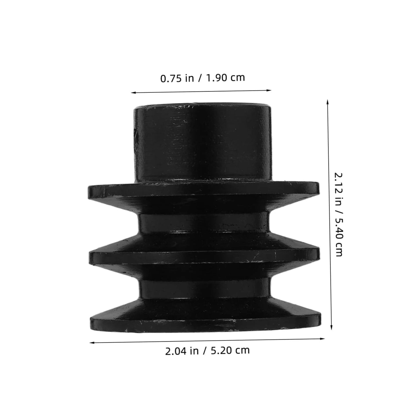 Side view of a Sturdy Type Double Slot Pulley Gas Engine Groove V-belt Sheave Replacement Belt Pulley Wheel with dimensions