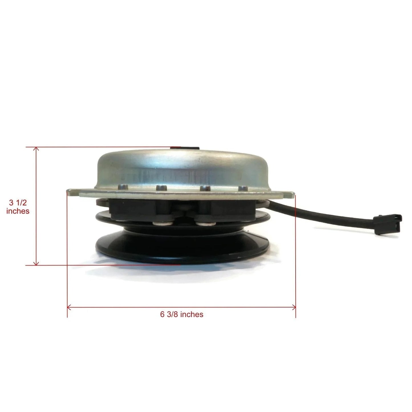 Side view of Electric PTO Clutch for Warner 521730, 5217-35, 521735, 5217-46, 521746, 5217-76 showing dimensions.