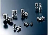 Multiple CFS2.5V CFS Series Shielded Linear Bearing Blocks with Hex Roller Head, 5mm Diameter, High Carbon Steel on Display.