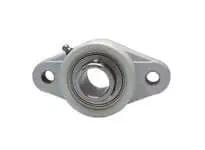 Front view of 1-15/16 in Sealed Ball Bearing Insert Pillow Block, Stainless Steel Inner Ring, Set-Screw Locking 2-Bolt Flange Housing