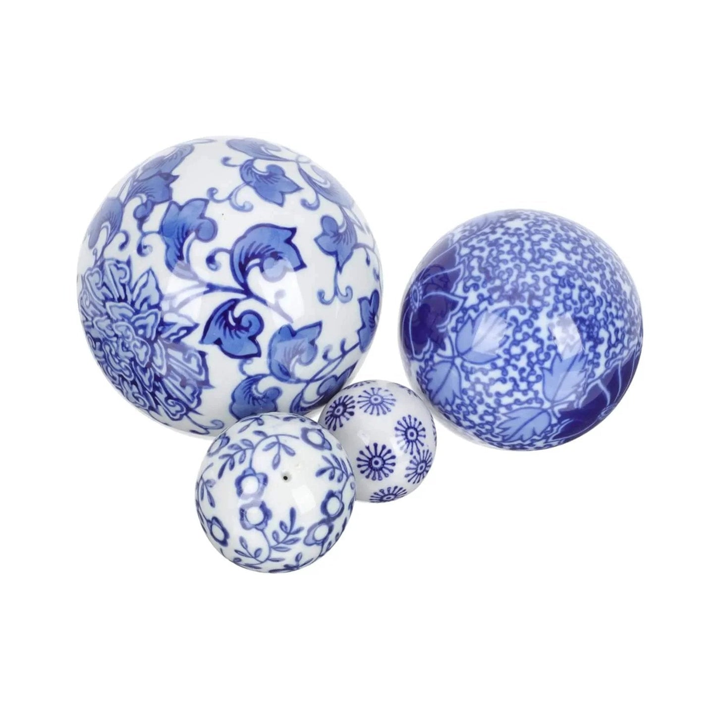 4pcs Floating Ceramic Balls Decorative Porcelain Orbs for Fish Tank Home Ornament and Pool Decor Hand-Painted Pattern and Stylish Decor