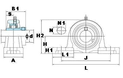 FYH Bearing NAP311-35E Pillow Block Mounted Bearing