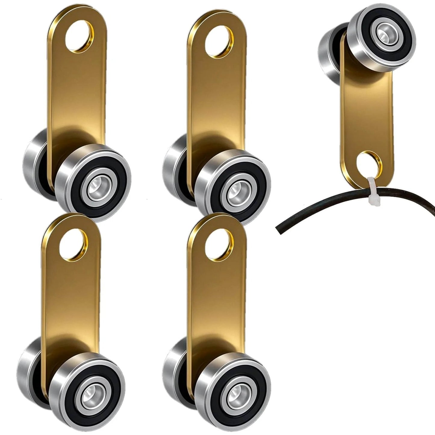 2 Wheel Trolley Assembly Rollers for 1-5/8 Inch & Taller Strut Channel, Galvanized Steel Trolley Wheels with Smooth Centered Fit, Light Duty Bearing Rollers for Garage Winch, Lift & Ceiling Systems, 4 PCS