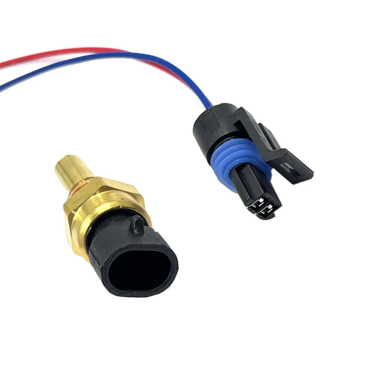 Ride Ready Engine Coolant Temperature Sensor With Pigtail Connector 213-4514 213-4333 19236568 for GM cars, side view of sensor and connector.