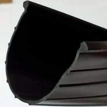 Close-up view of Heavy Duty 9 Foot Garage Door Weather Seal For Wayne Dalton 8000 And 9000 Series Steel Doors And Thermaguard Foamcore Thermawayne Styles In Black Vinyl OEM Fit.