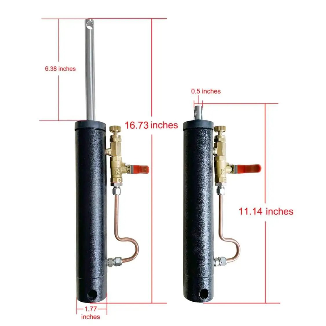 Heavy Duty Hydraulic Cylinder For Metal Bandsaw Replacement From 11.22 In Retracted To 16.92 In Extended with measurements