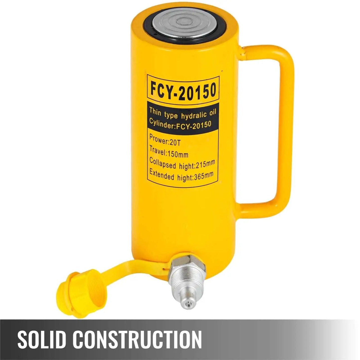 20 Ton Solid Ram Hydraulic Cylinder Jack With 6 Inch Stroke Portable Quick Connector Single Acting Lifting Cylinder For Heavy Duty Auto Shop Use VEVOR