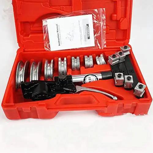 Hydraulic Manual Pipe Bender For Copper And Plastic Coated Tubes From One Quarter To Seven Eighth Inch Range in red carrying case