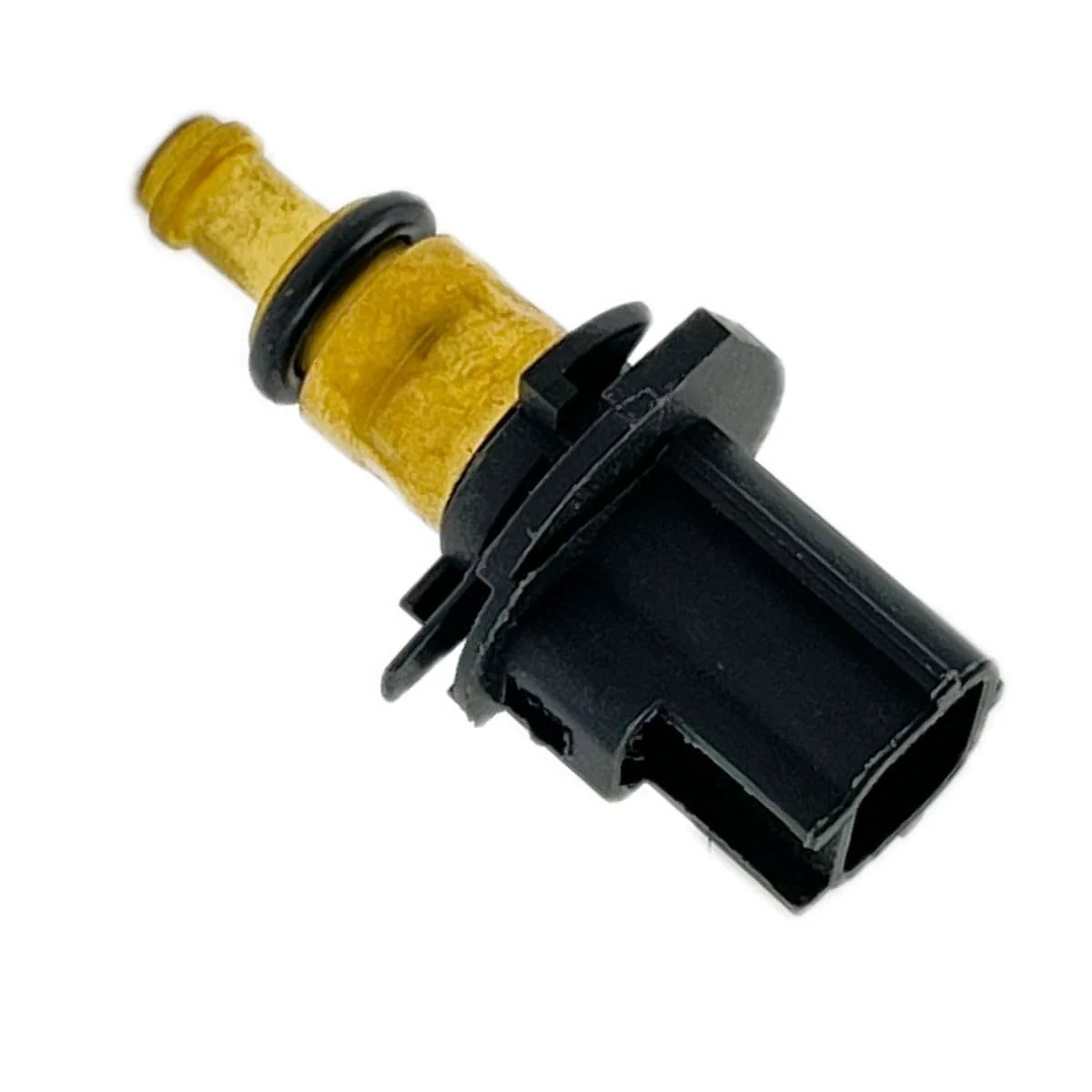 Direct Fit Plug And Play Coolant Temperature Sensor For Jeep Compass Patriot Avenger Journey Caliber Sebring Fits 2007 2015 Across Models Replacement Part Numbers 05033313AA 1712518 5033313AA 5S8976 TX205 side view of sensor with yellow and black components.