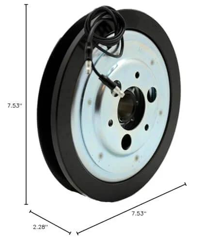 Johnson Pumps 0.3454.003 12V Electro-Magnetic Clutch, 1xB Pulley with double-groove, side view