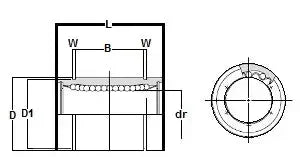 KB16 NB Bearing 16mm Ball Bushings Linear Motion Bearing