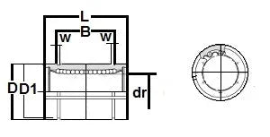KB25GUU NB 25mm Inner Diameter Ball Bushings Linear Motion