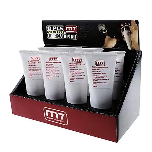 Eight Pack Air Tool Oil Tubes 3.38 Ounce Each With Folding Display For All M7 Tools That Accept Lubricant SO10T shown in display box
