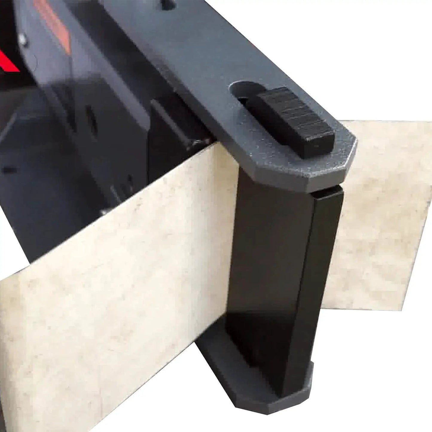 Close-up of Manual Steel Bending Brake With Four Inch Capacity And 2.5 Ton Press Bench Top Mounted 90 Degree Bender in use