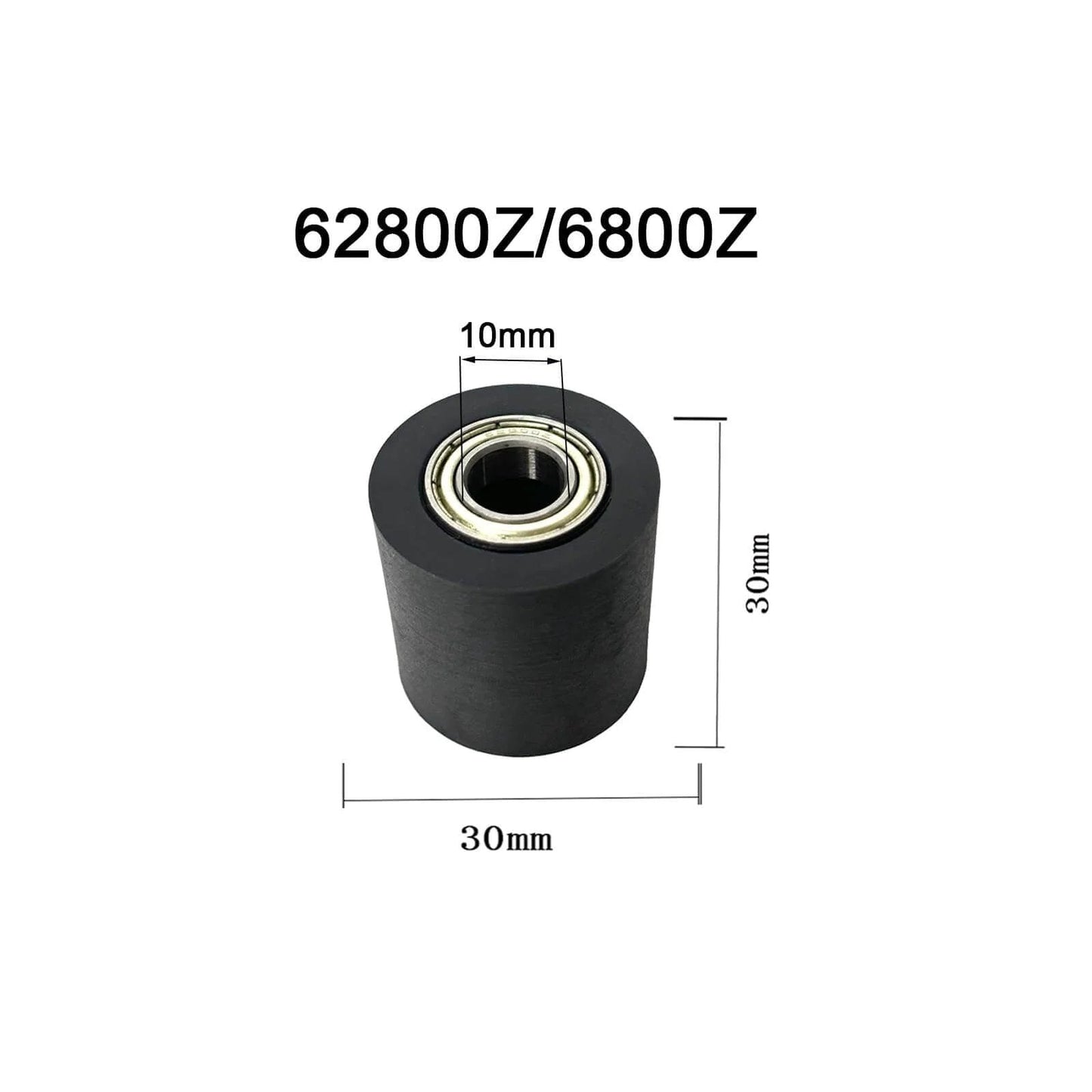 Mechanical Pulley Bearings, Roller Idler Bearing Pulley, Chain Pulley, Tensioner Pulley Guide, 10mm x 30mm, 62800Z/6800Z
