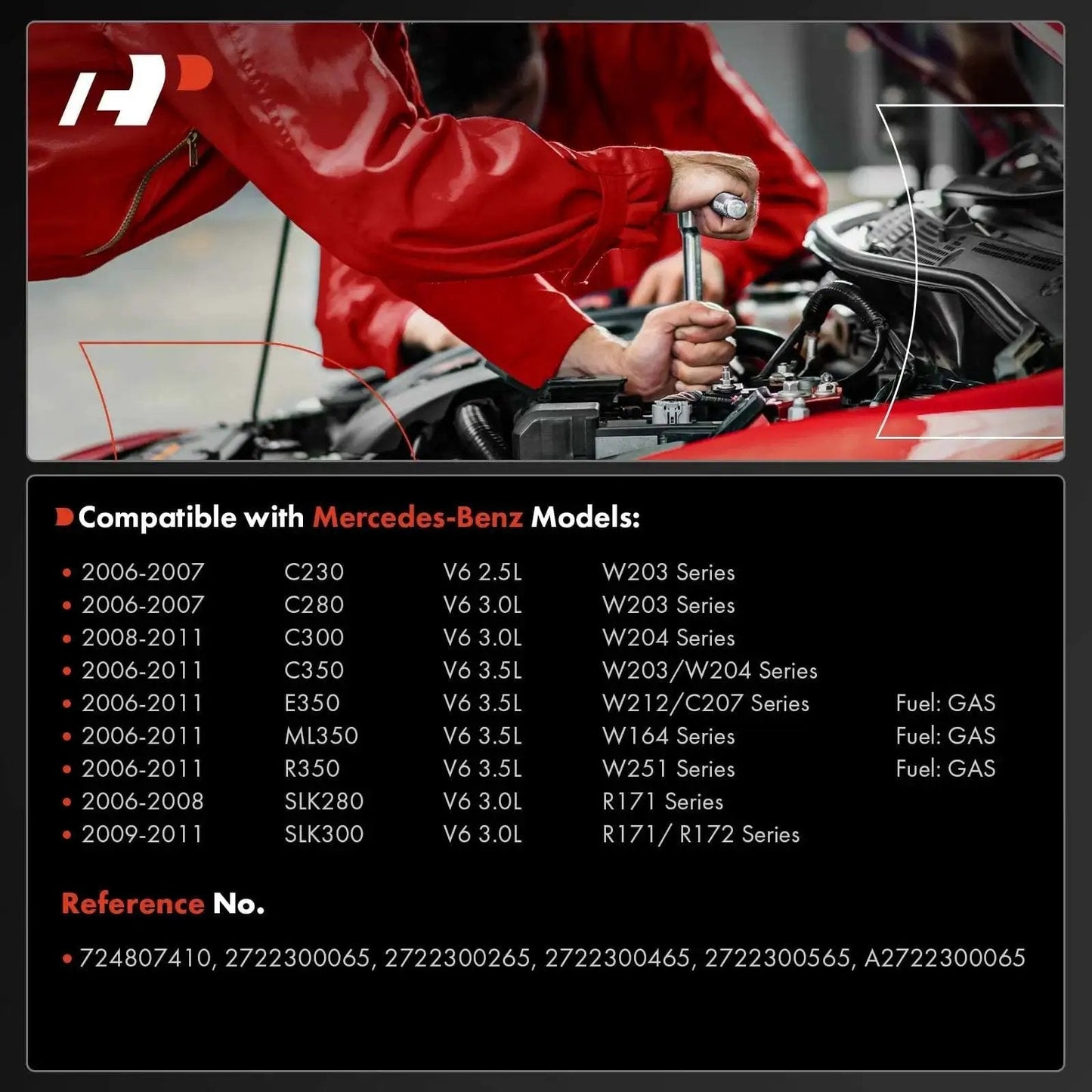 Mechanic installing Direct Fit Mercedes Brake Vacuum Pump For C230 C280 C300 C350 E350 ML350 R350 SLK280 SLK300 V6 engines