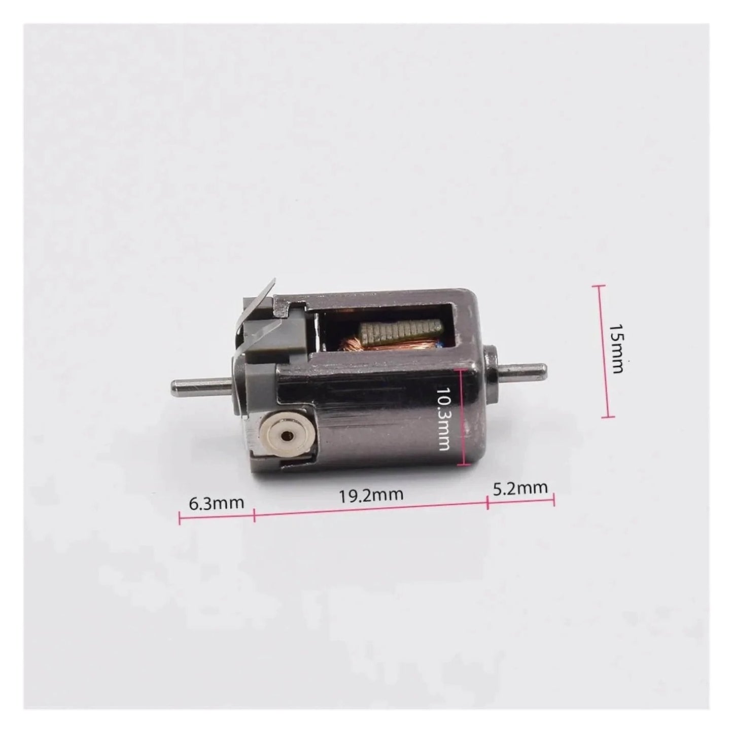Micro Mini 10mm*15mm Electric Motor DC 6V-12V 26800RPM High Speed 1.5mm Dual Shaft for RC N-Scale HO Slot Car Rail Model(C Motor Long Shaft)