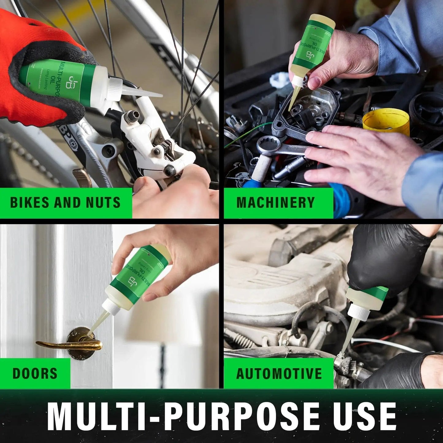 All Purpose Lubricating Oil For Home Auto And Shop Use 4 Oz With Precision Drip Applicator used on bike, machinery, door, and car parts