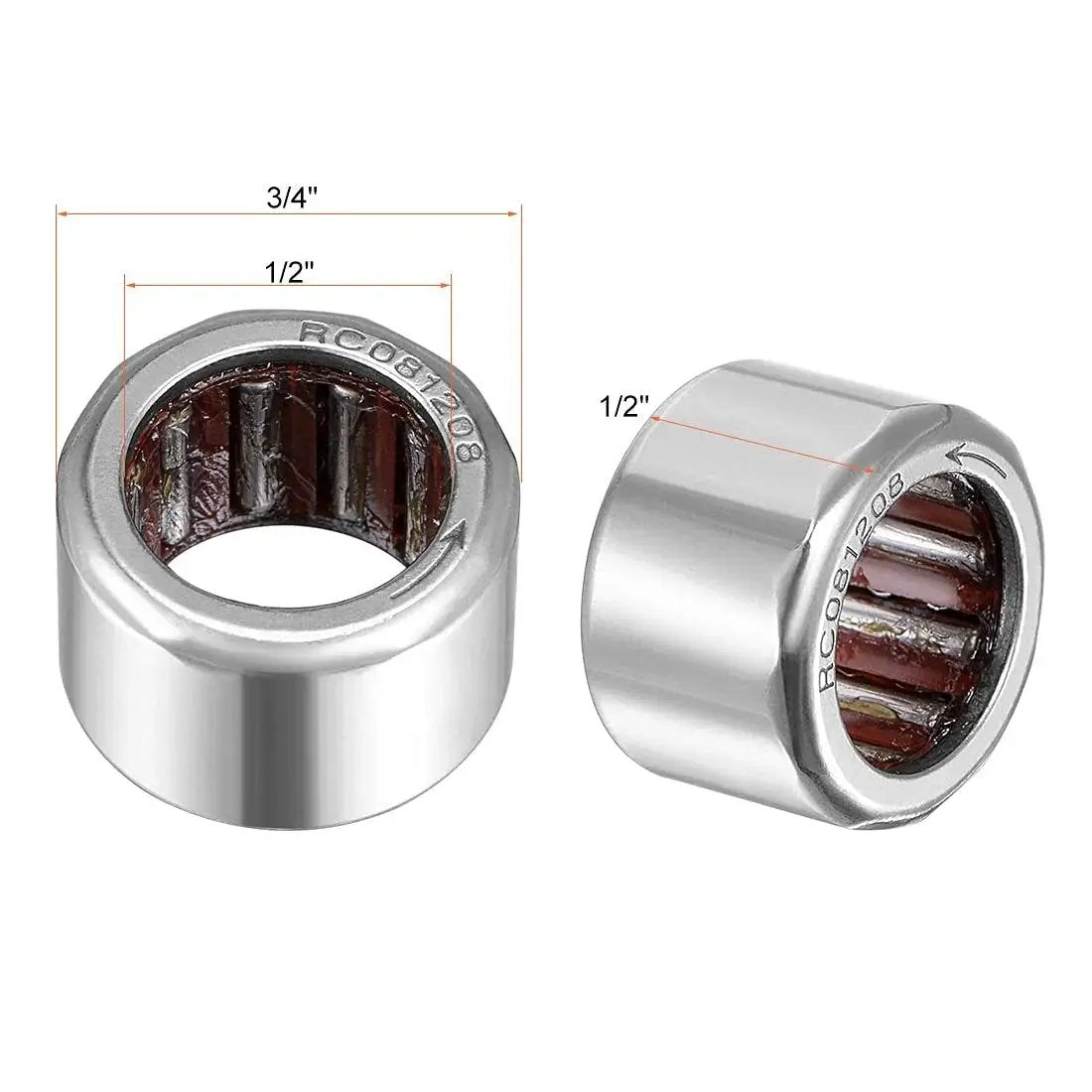 One Way Needle Roller Bearing Clutch Assembly With One Half Inch Bore Three Quarters Inch Outer Diameter And One Half Inch Width