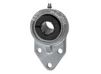 15/16 in Wide Accu-Loc Nickel 3-Bolt Flange Bracket Single Row Ball Bearing, Single Unit Flanged Pillow Block Mount Compatible with Linear Slide Units, Sealed Ball Bearing and Ceramic Options