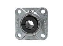 1-7/16 in Wide Accu-Loc Nickel-Plated Flange Unit, Single 4-Bolt Pillow Block with Sealed Ball Bearing, front view
