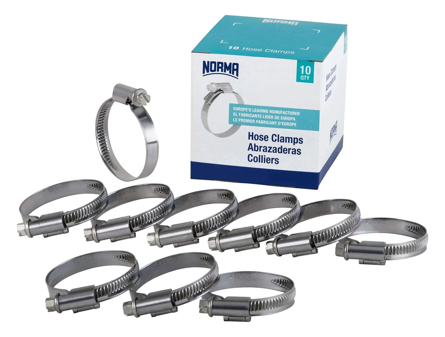 Norma Torro Non Perforated Worm Drive Hose Clamps 20 To 32 Mm Range 9 Mm Width W4 Pack Of 10 Made In Germany For High Load Applications