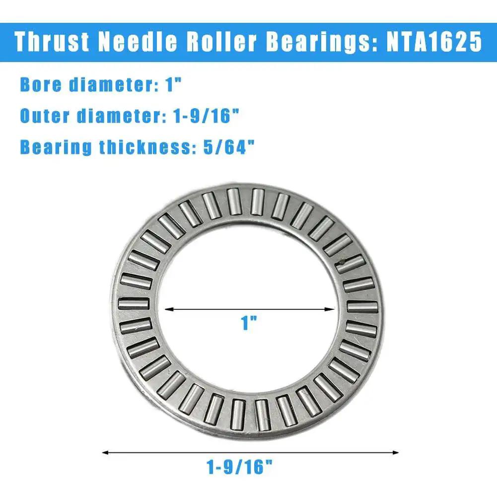 Four Pack Thrust Needle Roller Bearing Set NTA1625 With Two TRA1625 Washers Includes 4 Bearings And 8 Washers Bore 1 Inch