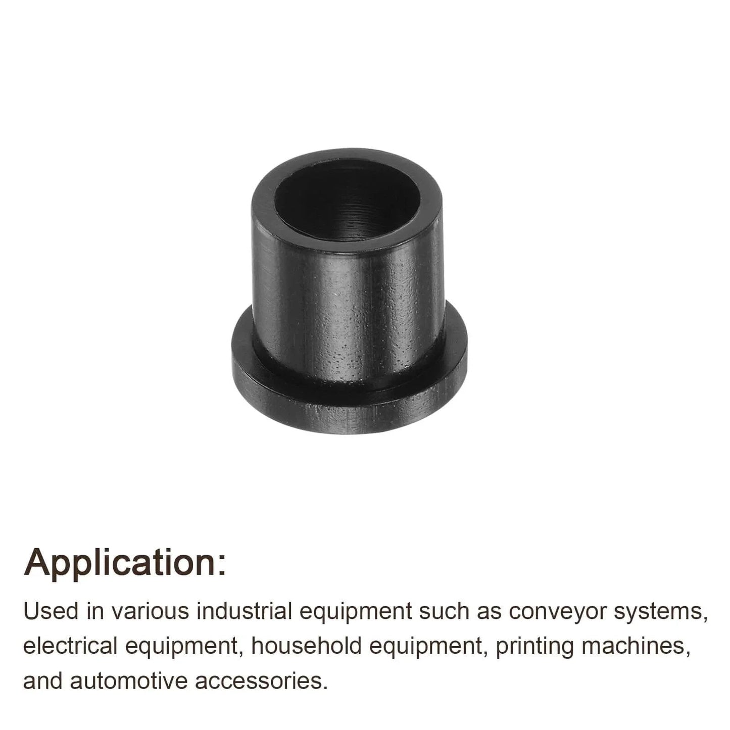 4 Pieces Flanged Sleeve Bearing 9.6mm By 12.7mm By 13.4mm Nylon Oilless Bushing Black Self Lubricating for industrial use