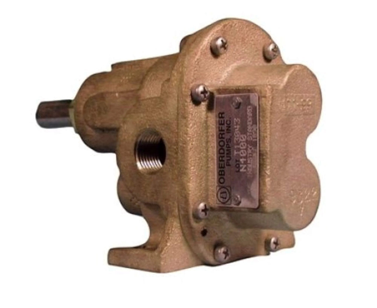Oberdorfer N7000R Gear Pump With Relief Valve, 19.8 gpm, 3/4" NPT, 20 ft Maximum Suction Lift, bronze pedestal view