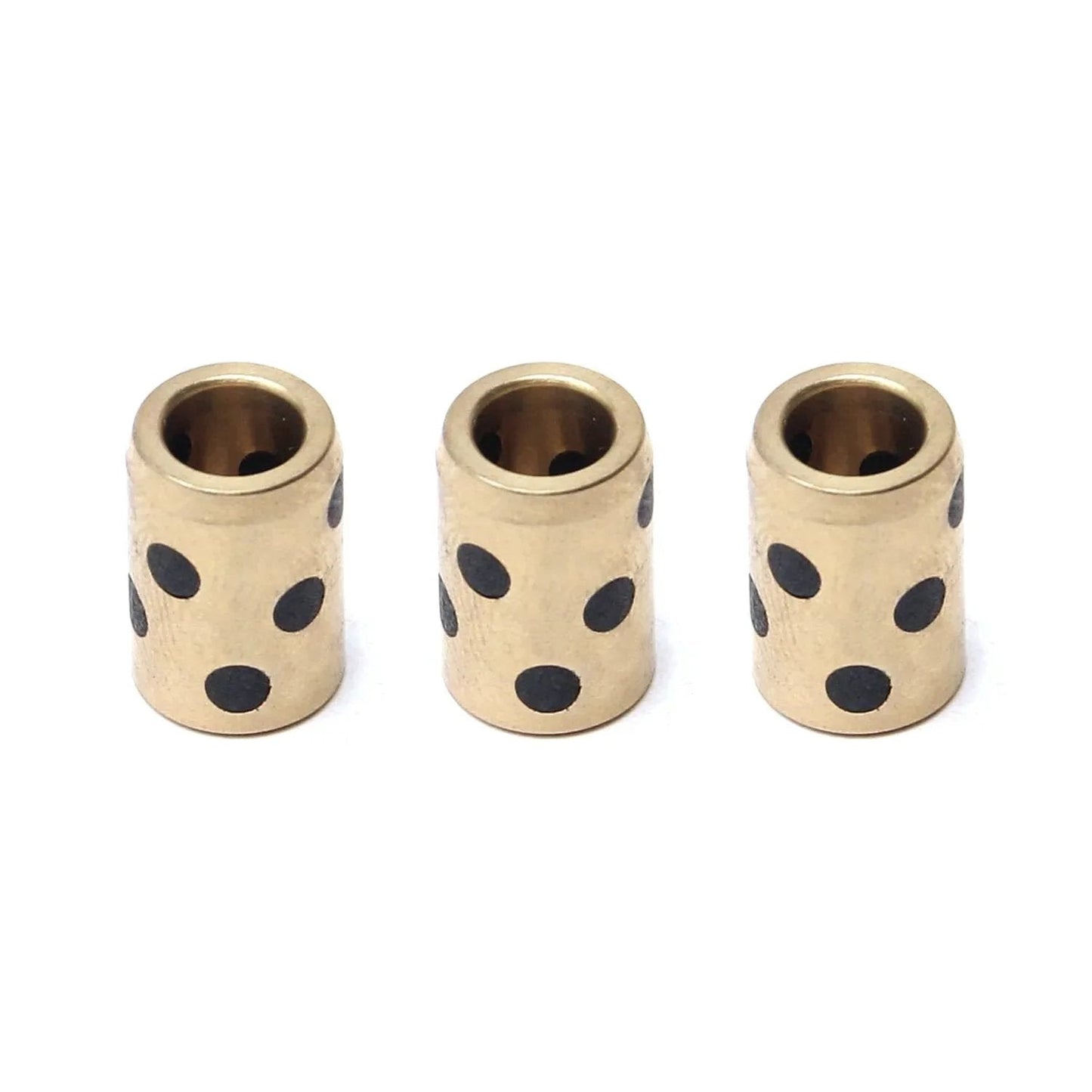 3Pcs Sleeve Bearing 6mm Bore 10mm OD 15mm Length Oilless Plain Bushings for machinery sliding parts, front view