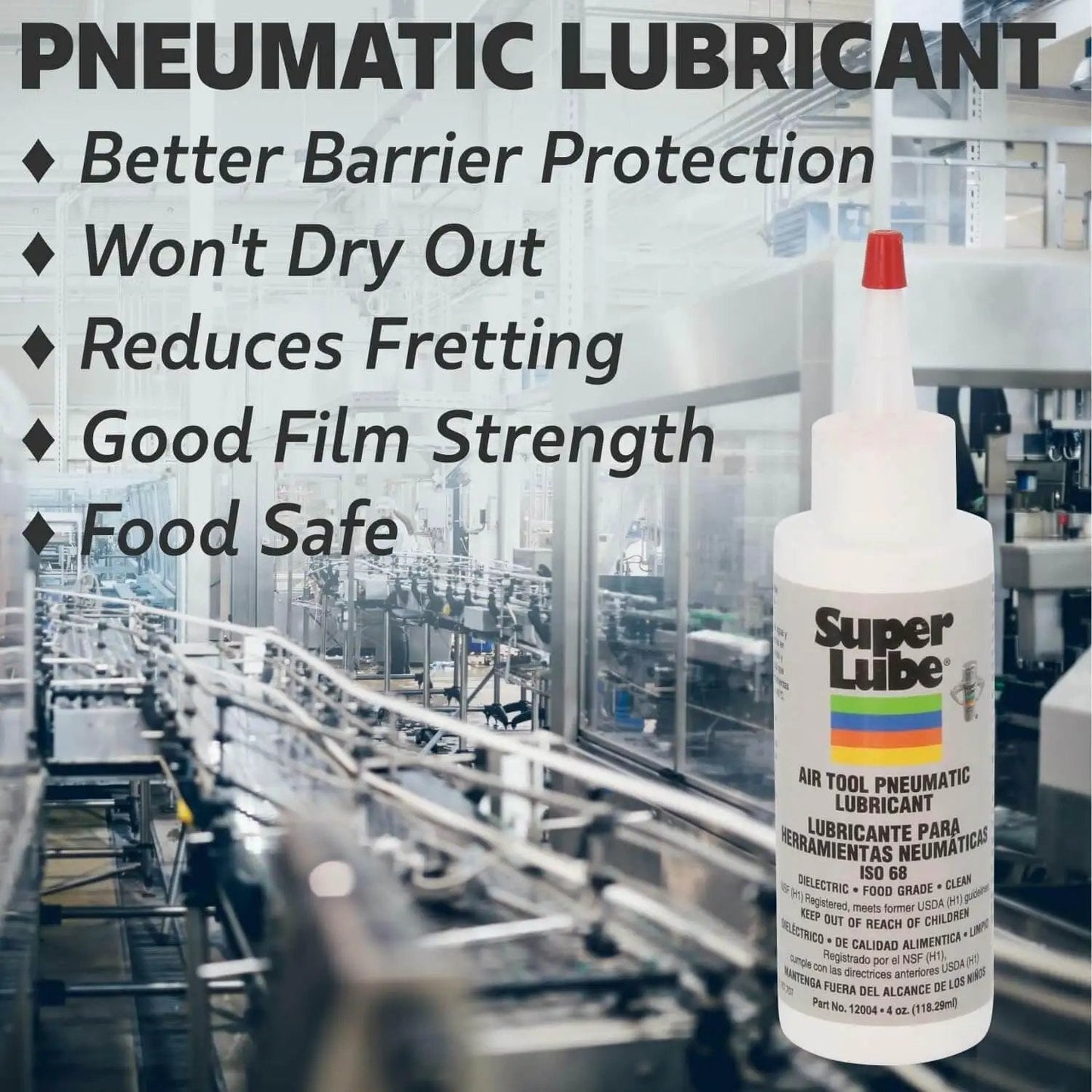 Pro Grade Pneumatic Tool Lubricant For Air Tools, Long Lasting Lubrication With Moisture Protection, Stops Rust And Corrosion, NSF Food Grade, Translucent Bottle 1 Quart, Perfect For High Pressure Air Tool Maintenance By Super Lube