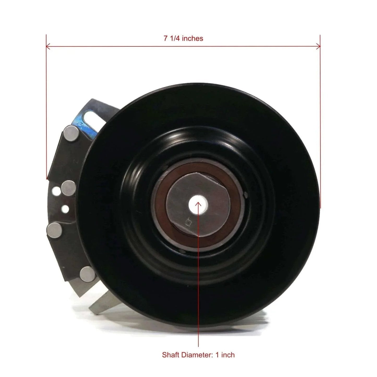 PTO Clutch with Wire Harness for Hustler FasTrak with 54" Deck 928291, 928502 front view showing dimensions and components