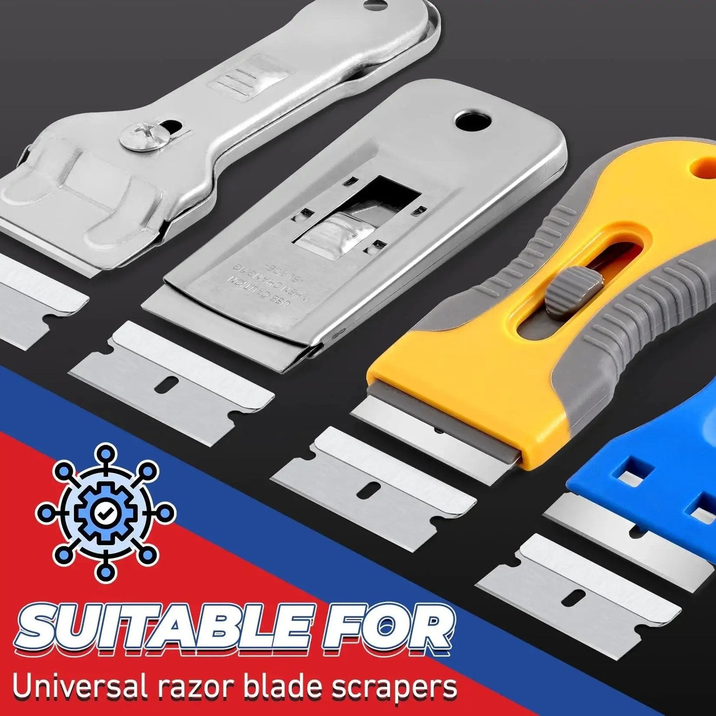 Single Edge Razor Blades Set With 100 High Carbon Steel Blades For Razor Scraper And Utility Knife Heavy Duty One Edge Blades