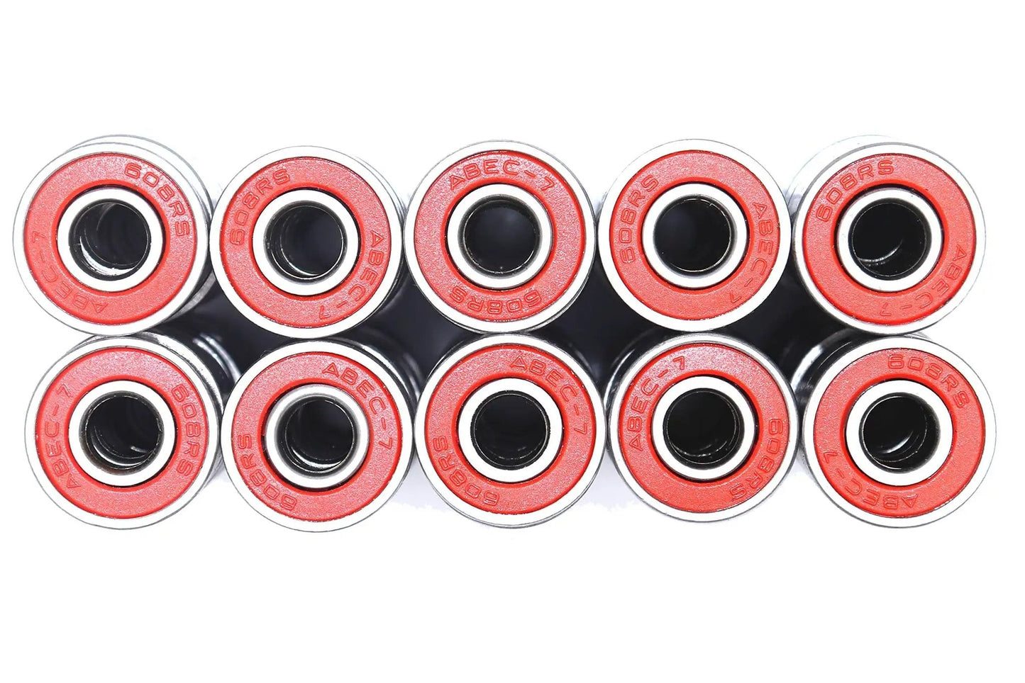 Stack of Quiet 608RS Skateboard Bearings Red 100 Pack Low Noise High Precision 8x22x7mm For Pro Riders And DIY Builds