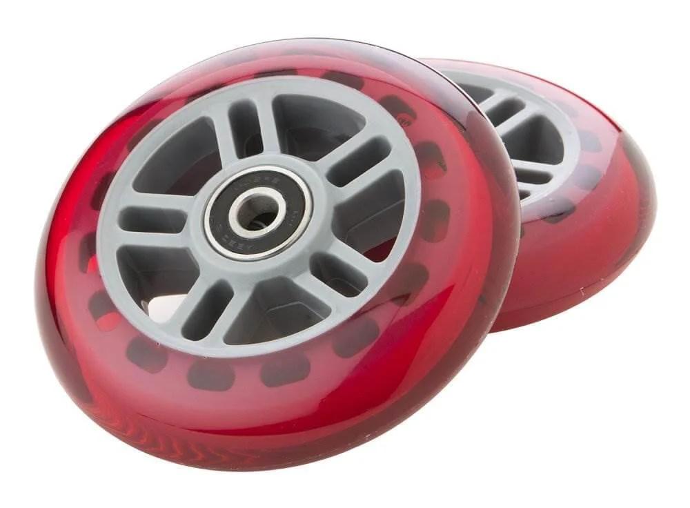 Razor Scooter Replacement Wheels Set with Bearings Red 98mm High Grade Urethane Wheels Compatible with Razor A A2 A4 Spark