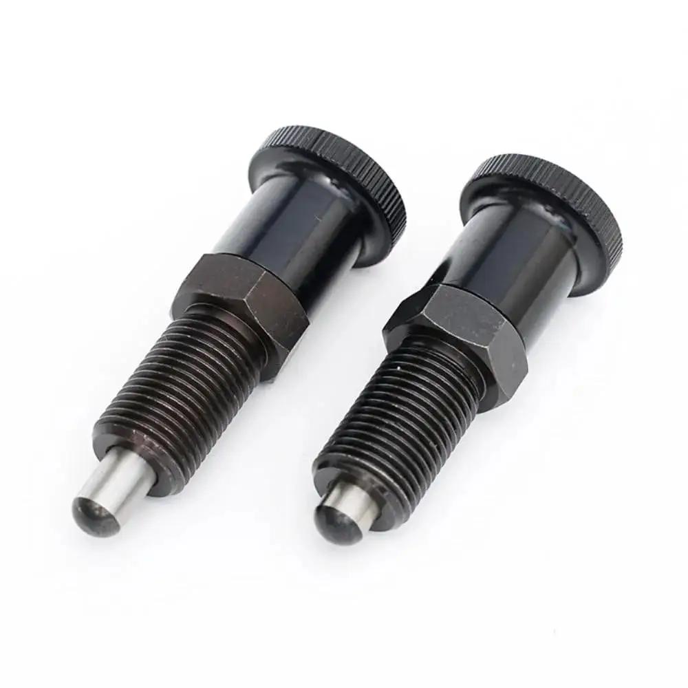 Two Pack Retractable Spring Plunger Ball Loaded Pin M6 Non Locking Indexing Knob Pin for machinery, stainless steel, rust resistant, durable design