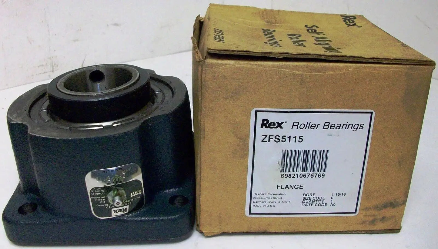 Rugged Built-Tough Flange Block Bearing With Four-Bolt Pattern And Double Set Screw Locking, Expansion Type, Cast Iron Housing