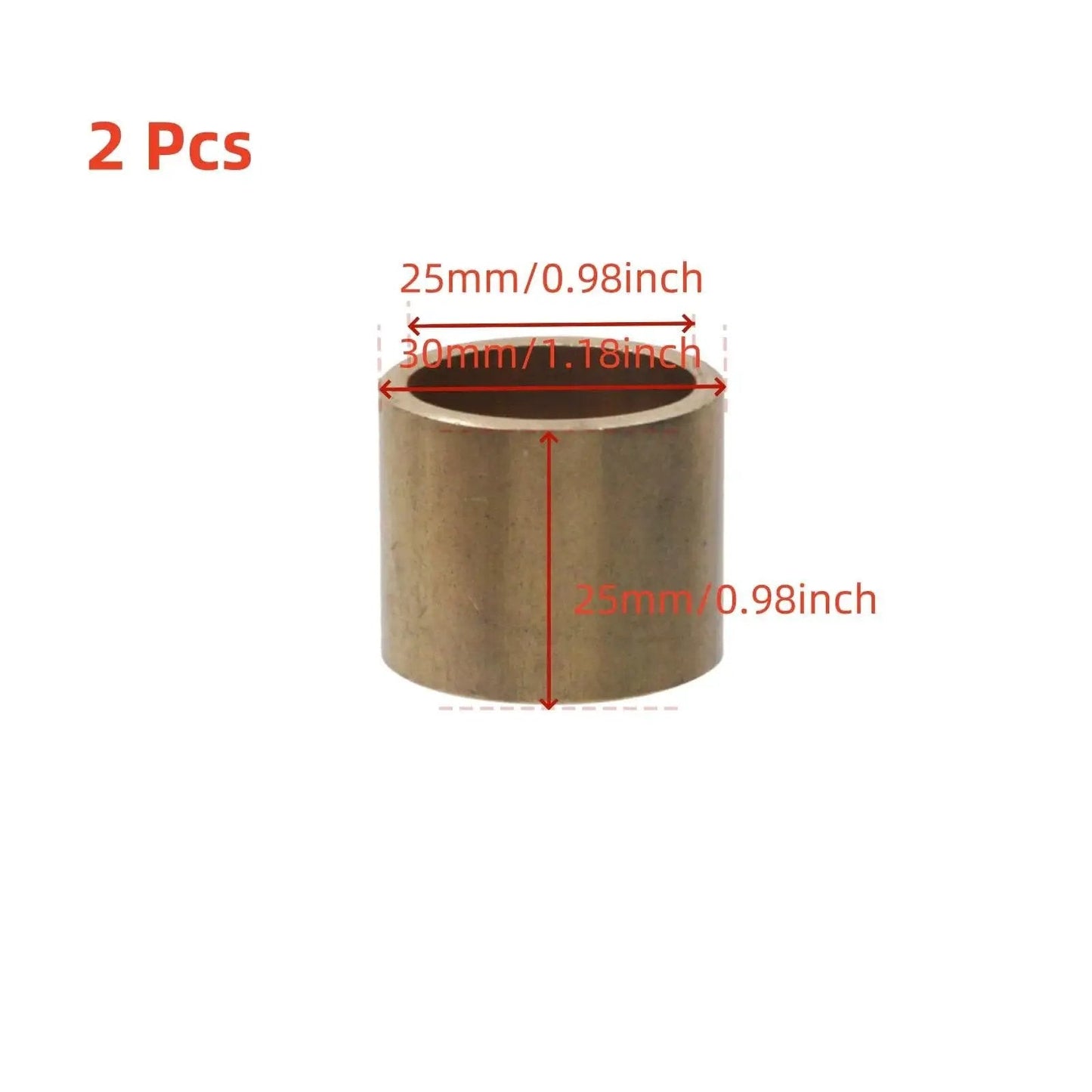 2 Pcs Self Lubricating High Wear Resistant Brass Copper Bushing Sleeve Bearing Straight Cylinder