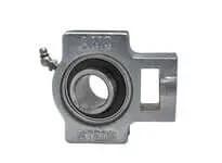 Front view of UCST207-20NP Set Screw Pillow Block Bearing 1-1/4 in ID Nickel Plated Cast Iron Housing for industrial shafts.