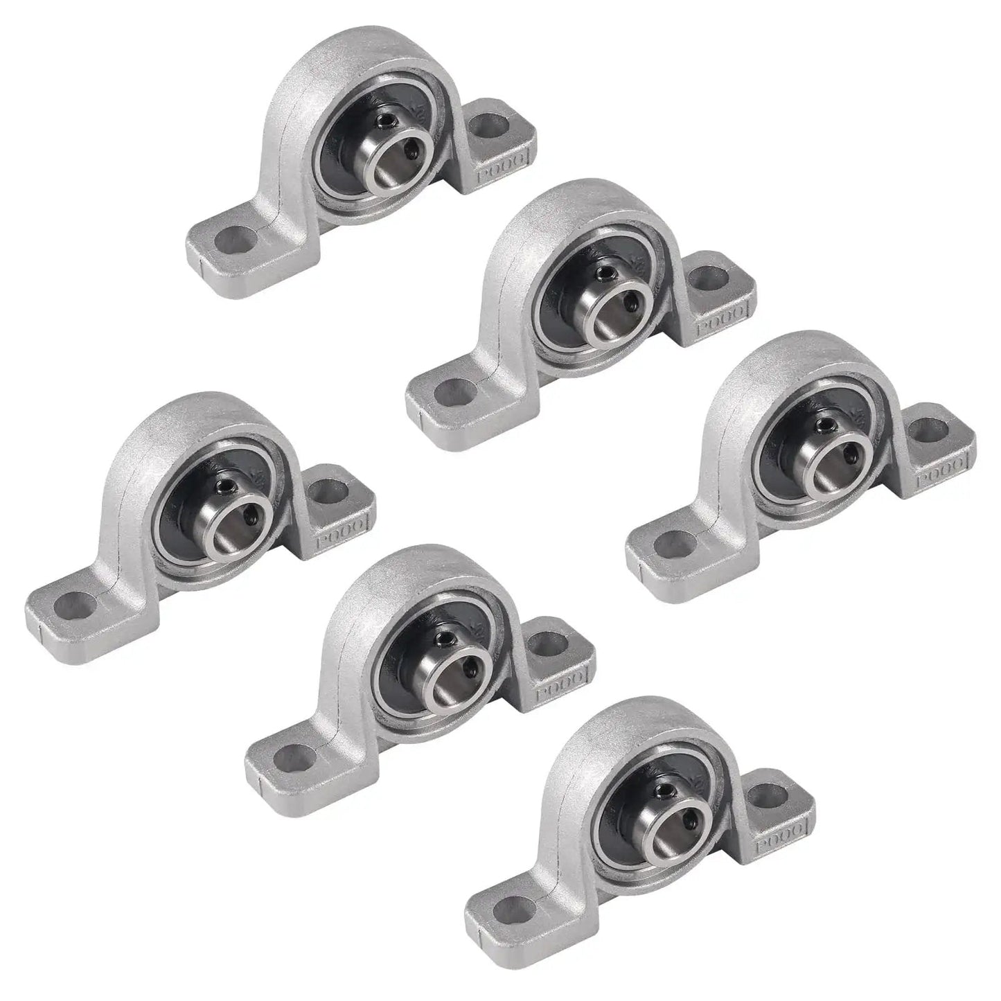 Six Pack KP000 10mm Pillow Block Bearing Self Aligning Mounted Flange Zinc Alloy Base Heavy Duty Support For Machinery