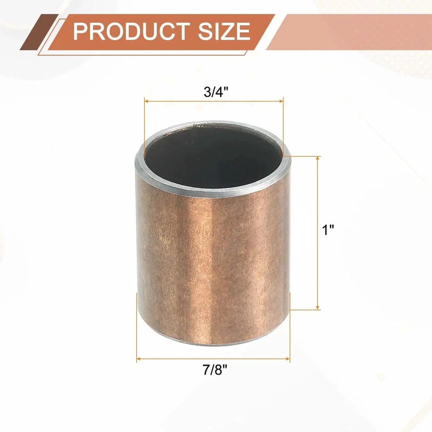 Five Pack Sleeve Bearings With Three Quarters Inch Bore And Seven Eighths Inch Outer Diameter One Inch Length Self Lubricating Oilless Bushings