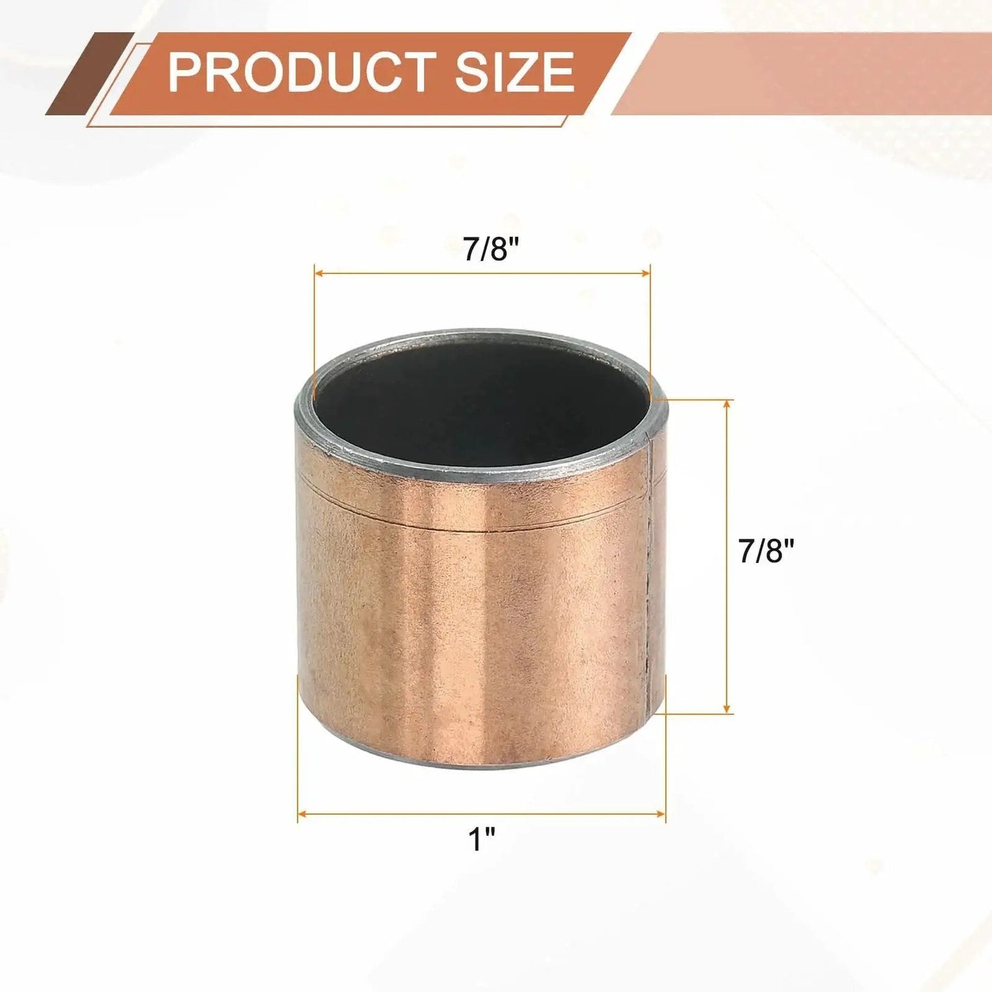 Set Of 4 Sleeve Bearings With 7/8 Inch Bore, 1 Inch Outer Diameter And 7/8 Inch Length, Oilless Self Lubricating Bronze Sintered Bushings