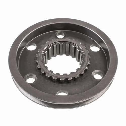 Front view of a SLIDING CLUTCH - COMPATIBLE WITH EATON FULLER STYLE - 23 TEETH - 18 SPLINE, showing its metallic construction and gear teeth.