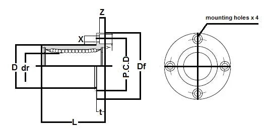 SMSF35GUU 35mm Slide Bush Bushings Motion Linear Bearing