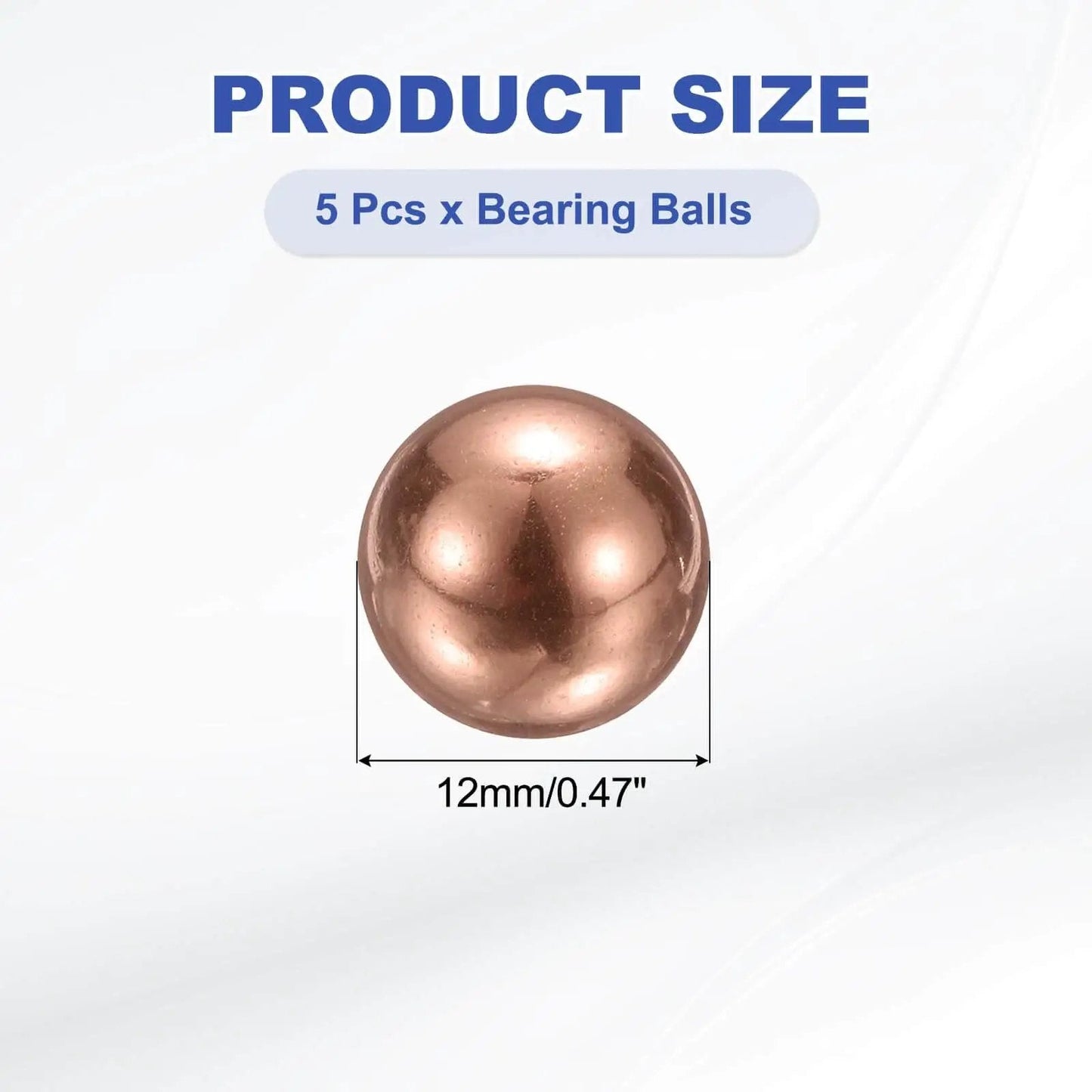 Solid Copper Bearing Balls 12mm Diameter Set Of 5 With G200 Precision For Machinery Automotive And DIY Projects Made From Corrosion Resistant T2 Copper By uxcell